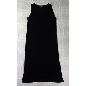 Vintage AHNI Handmade Maxi Dress Womens Slinky Sleeveless Black Size 2 L